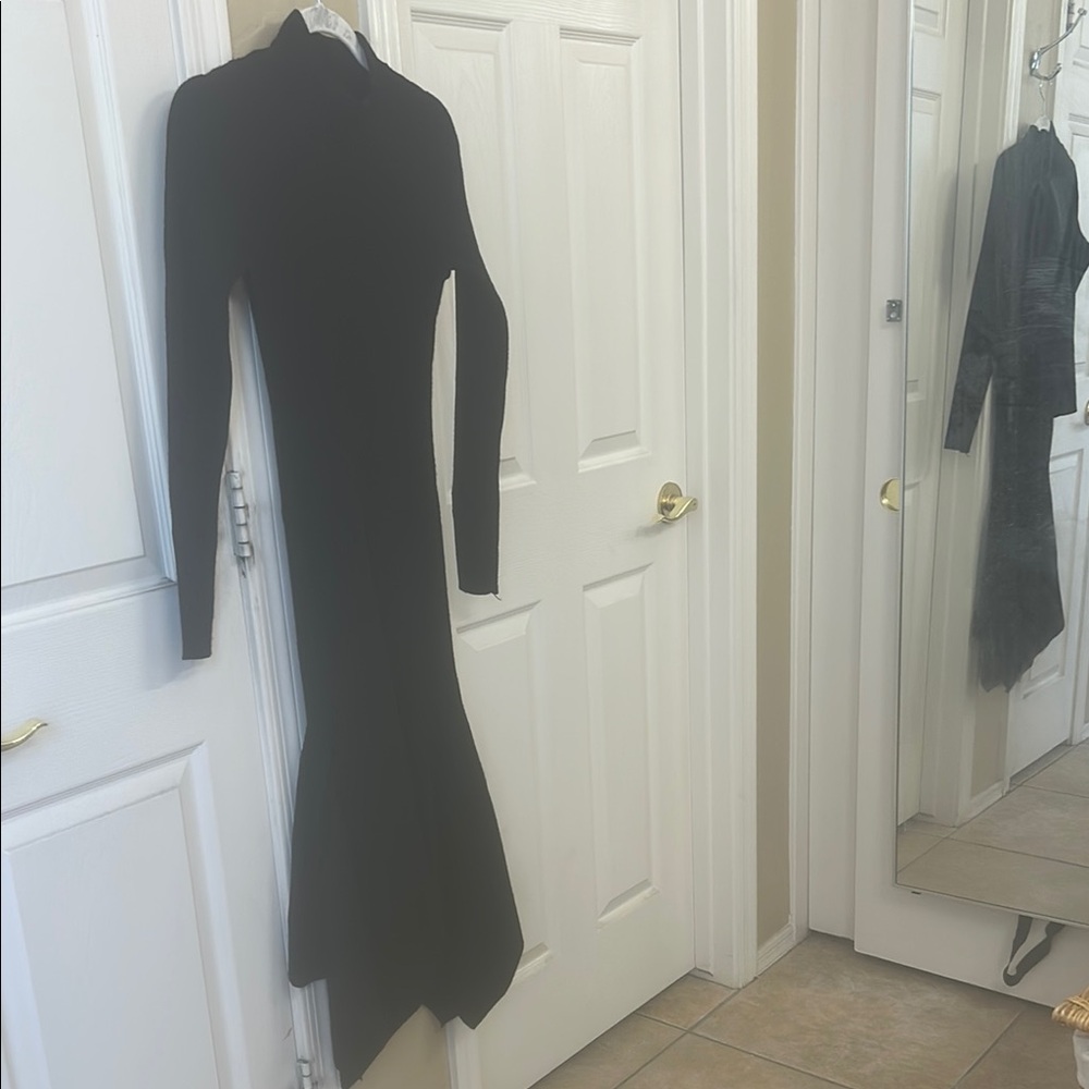 Express Black Long Sleeve Bodycon knit Dress size M NEW